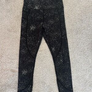 Women's Black and White Speckled Leggings